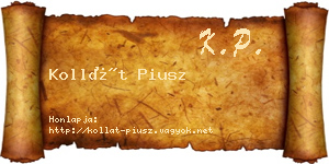 Kollát Piusz névjegykártya
